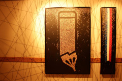 AVAILABLE FOR SALE OR RE-EXIBITHION / Title: Equal and Free? / Medium: 3 pieces of Ignited then acrylic painted tip of 6,382 matchstick with artist penmanship on every side / Sizes: 4 x 6 ft (120 x 180 cm), 1 x 6 ft (30 x 180 cm), 3 x 6 ft (90 x 180 cm) / Years: 2015 - 2016