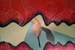 Title: I don't live simply because i'm alive, i'm alive because i love and i paint / Medium: Oil and Acrylic on Canvas / Size: 3x3 ft (92 x 92 cm) / Year: 2008