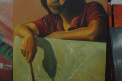 Title: Self Portrait / Medium: Oil on Canvas / Size: 2 x 3 ft (61 x 91 cm) / Year: 2009