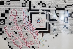 Barcode Diary 1 ( Italy ) : Collaboration with David Medalla and Josephine Turalba : paint, ink on paper, 76x56cm, 2016, detail