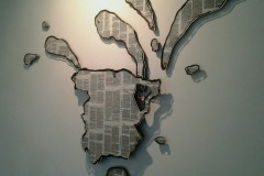 Diary 14: Spain cauterized bible pages on laser cut glass Variable Dimension 2014